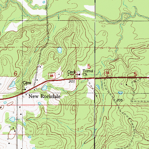 Topographic Map of Terrel Church, LA
