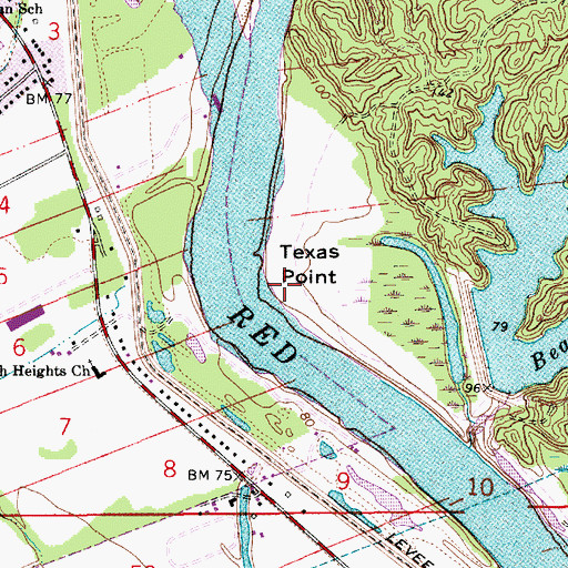 Topographic Map of Texas Point, LA