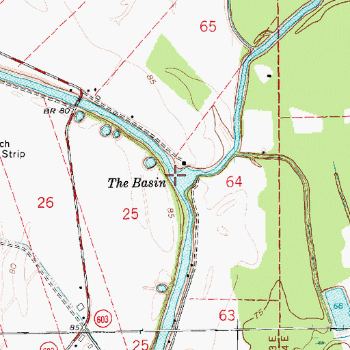 Topographic Map of The Basin, LA