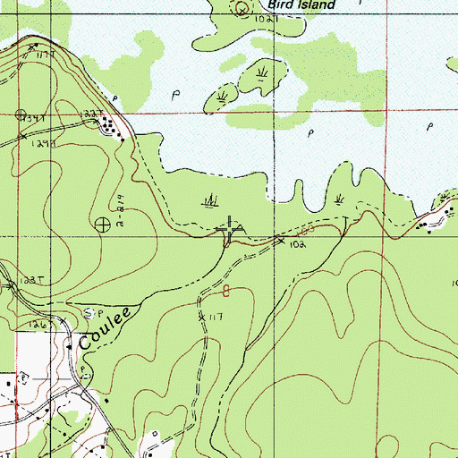 Topographic Map of The Coulee, LA