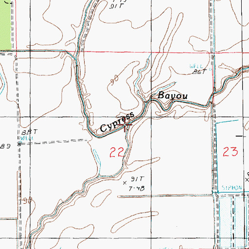 Topographic Map of The Swale, LA
