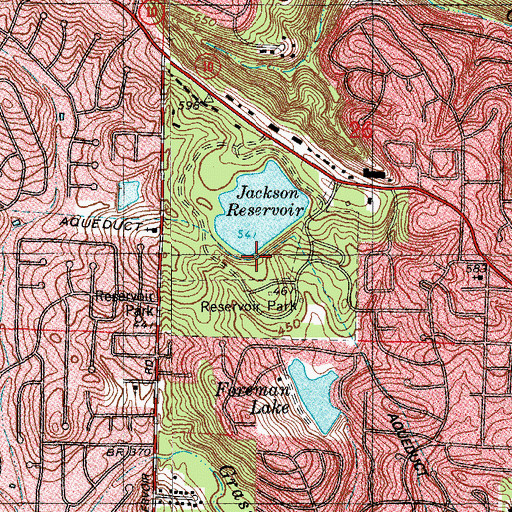 Topographic Map of Reservoir Park, AR