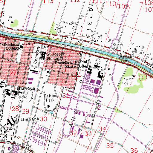 Topographic Map of Thibodaux Gas and Oil Field, LA