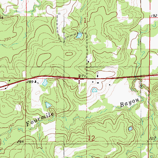Topographic Map of Thomas Chapel, LA