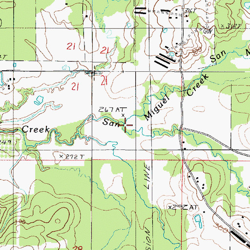 Topographic Map of Thomas Creek, LA
