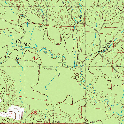 Topographic Map of Thomas Creek, LA