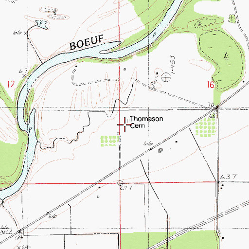 Topographic Map of Thomason Cemetery, LA