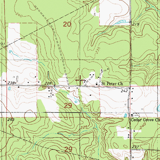 Topographic Map of Thomasville School, LA