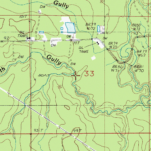 Topographic Map of Thompson Gully, LA