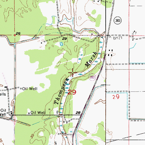 Topographic Map of Thompson Marsh, LA