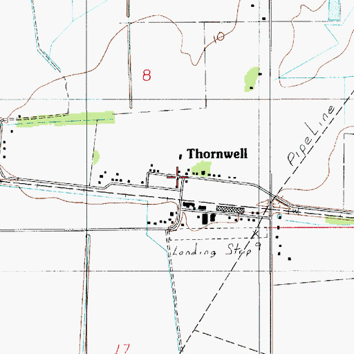 Topographic Map of Thornwell, LA