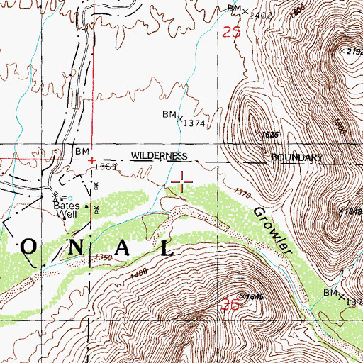 Topographic Map of Growler Canyon, AZ