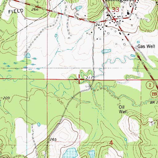 Topographic Map of Thorny Branch, LA