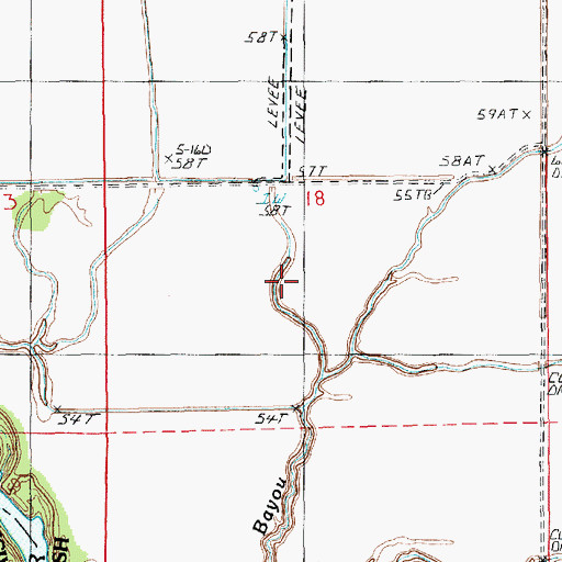 Topographic Map of Three Buck Bayou, LA