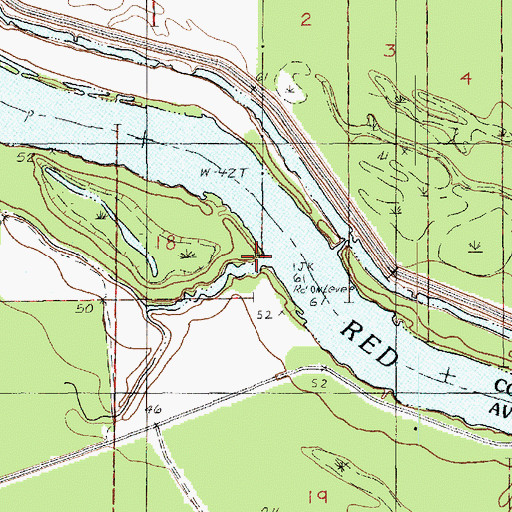 Topographic Map of Threemile Bayou, LA