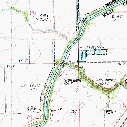 Topographic Map of Tiger Bayou, LA
