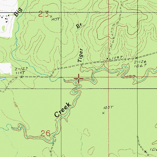 Topographic Map of Tiger Branch, LA