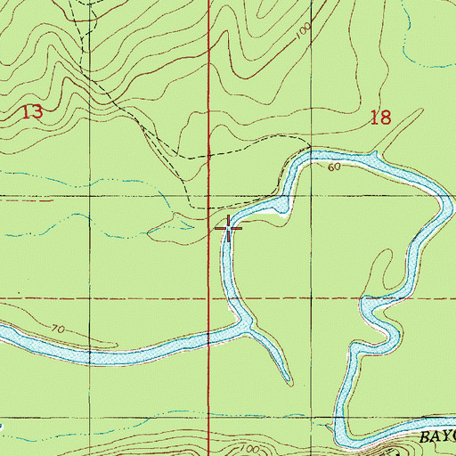 Topographic Map of Tiger Creek, LA