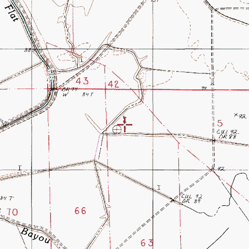 Topographic Map of Tiger Lake, LA
