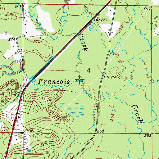 Topographic Map of Reyburn Creek, AR