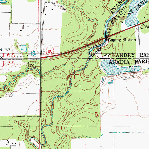 Topographic Map of Tiger Point Gully, LA