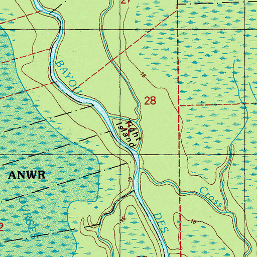 Topographic Map of Tight Island, LA