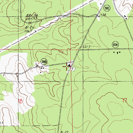 Topographic Map of Tillou Church, LA