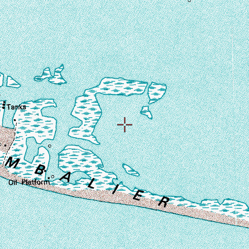Topographic Map of Timbalier Island, LA
