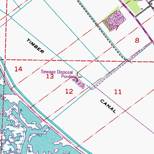 Topographic Map of Timber Canal, LA