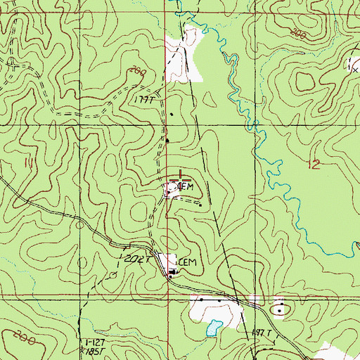 Topographic Map of Tippen Chapel Cemetery, LA