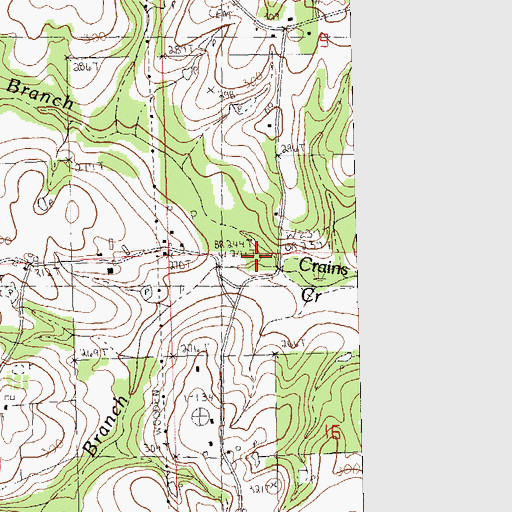 Topographic Map of Tom Branch, LA