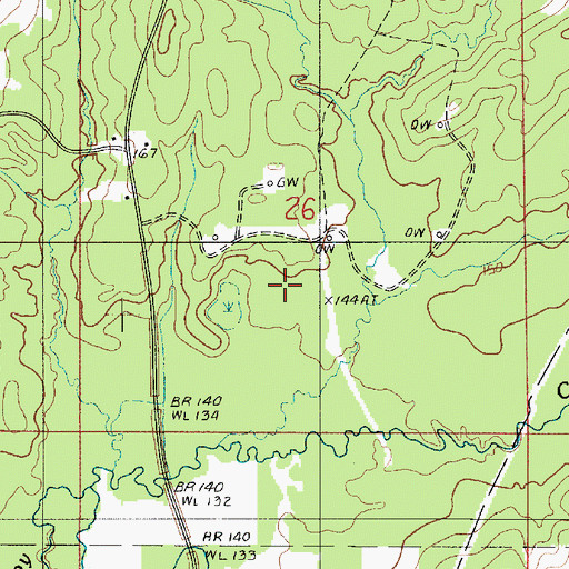 Topographic Map of Topy Creek Oil Field, LA
