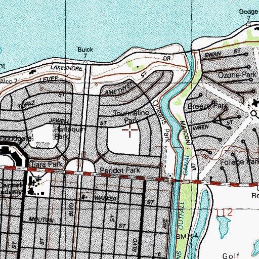 Topographic Map of Tourmaline Park, LA