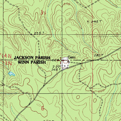 Topographic Map of Transport Church, LA