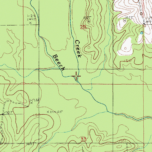 Topographic Map of Tray Creek, LA