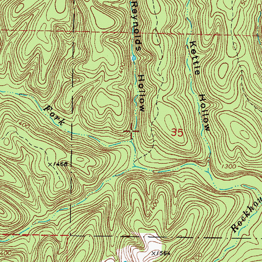 Topographic Map of Reynolds Hollow, AR
