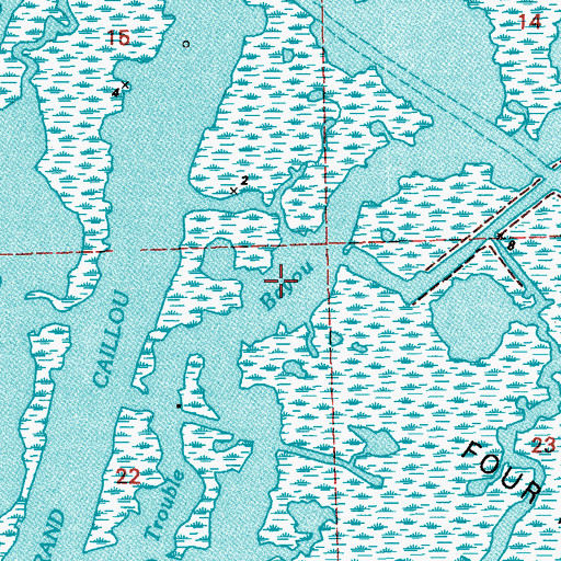 Topographic Map of Trouble Bayou, LA