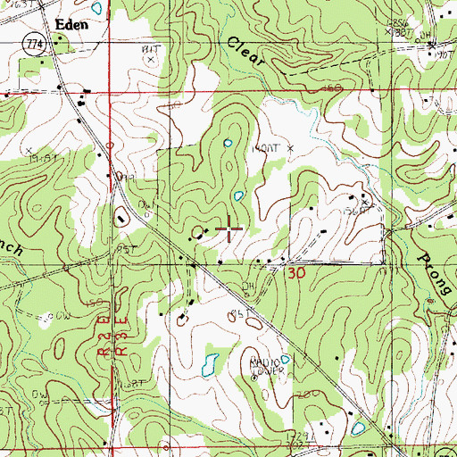 Topographic Map of Trout Creek Oil Field, LA