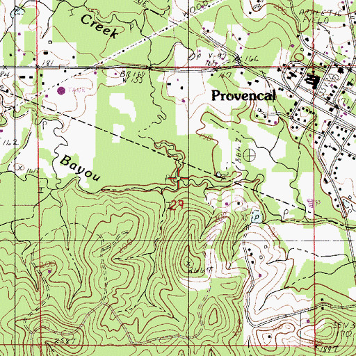 Topographic Map of Trudo Creek, LA