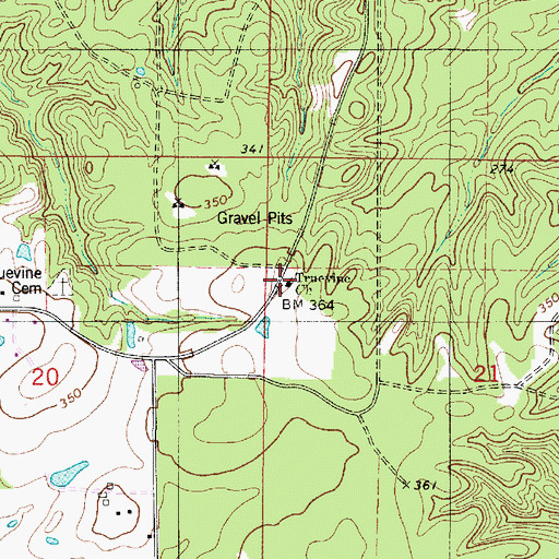 Topographic Map of Truevine Church, LA