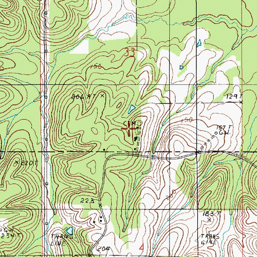 Topographic Map of Tubbs Cemetery, LA