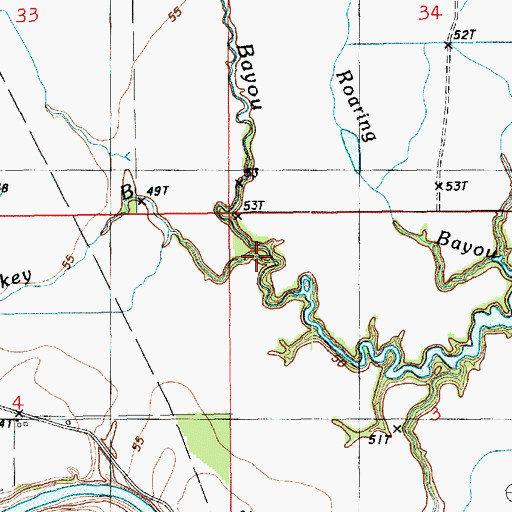 Topographic Map of Turkey Bayou, LA