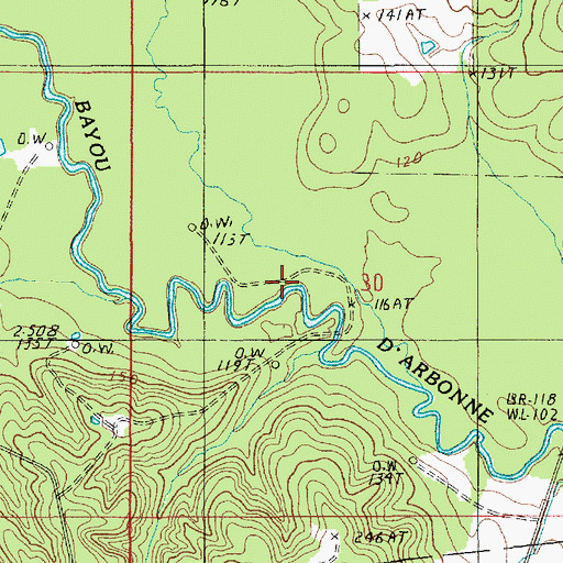 Topographic Map of Turkey Creek, LA