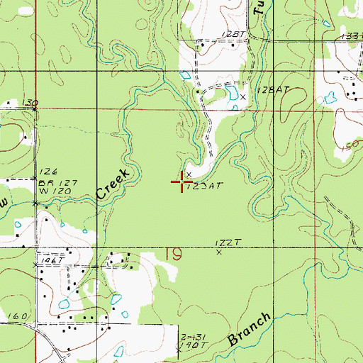 Topographic Map of Turkey Hollow Creek, LA