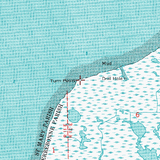 Topographic Map of Turn Point, LA