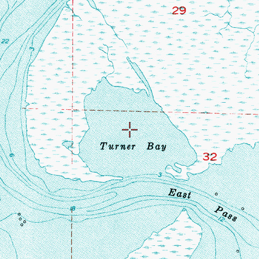 Topographic Map of Turner Bay, LA