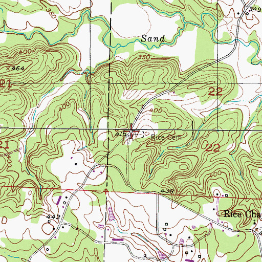 Topographic Map of Wrights Chapel Cemetery, AR