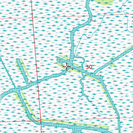 Topographic Map of Turtle Bayou, LA