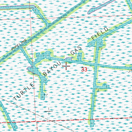 Topographic Map of Turtle Bayou Gas Field, LA