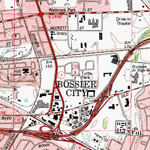 Topographic Map of Tuttle Park, LA